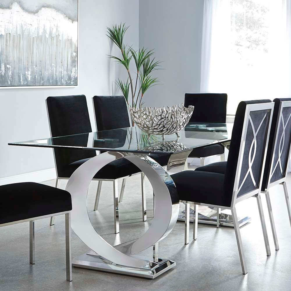 glass dining table 150cm