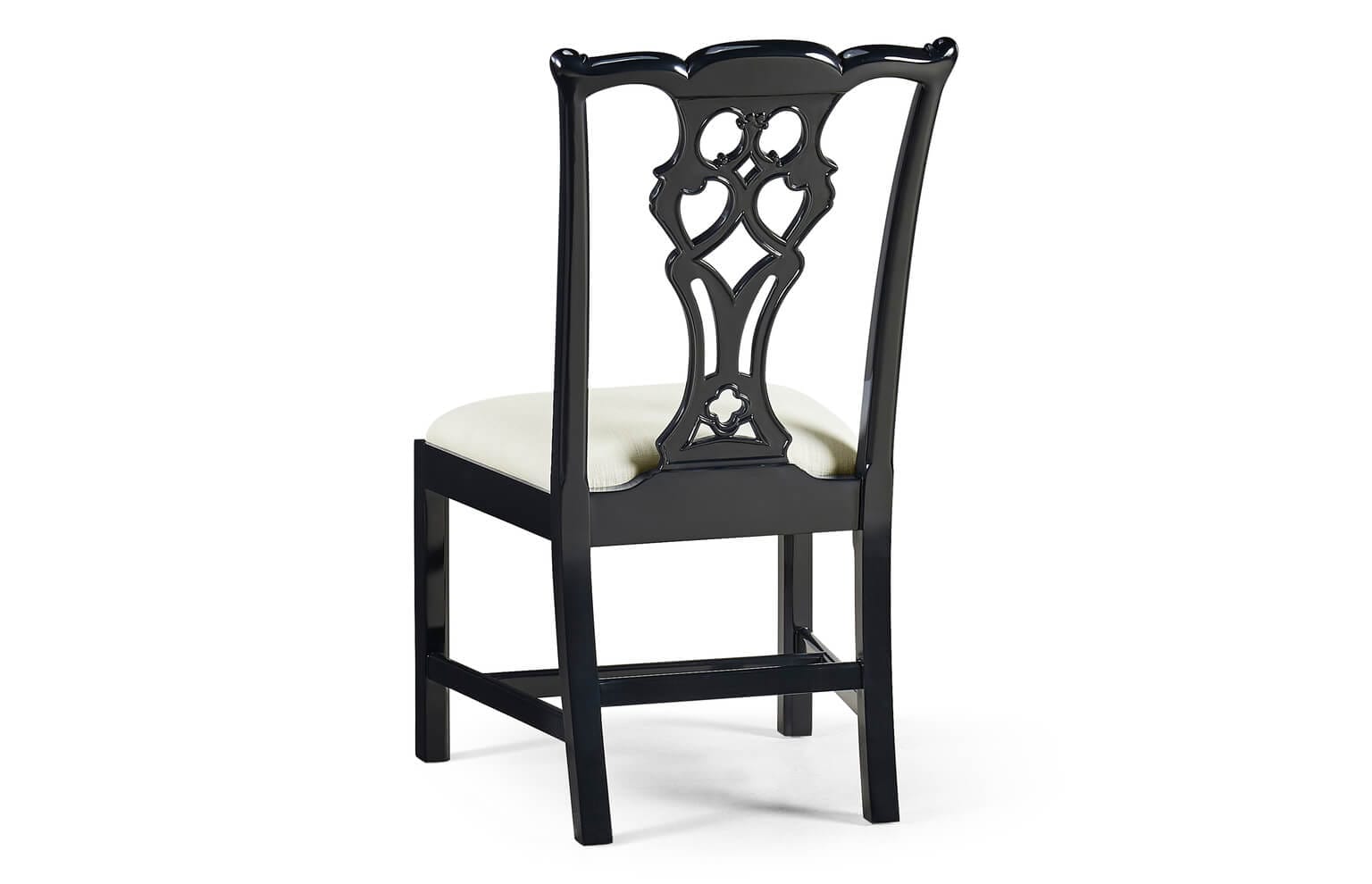 Jonathan Charles Spark Chippendale Black Side Chair