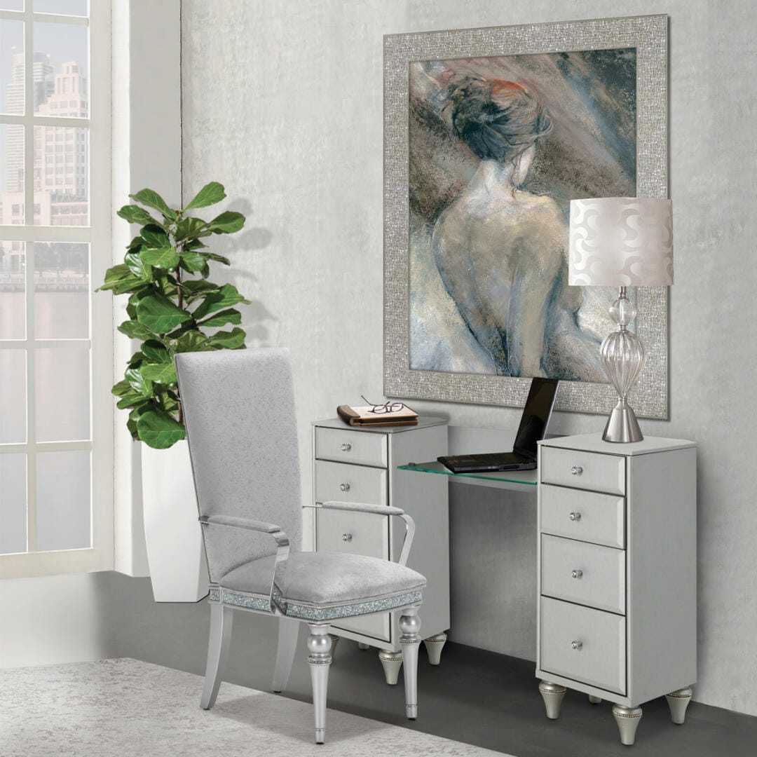 Upholstered vanity table discount