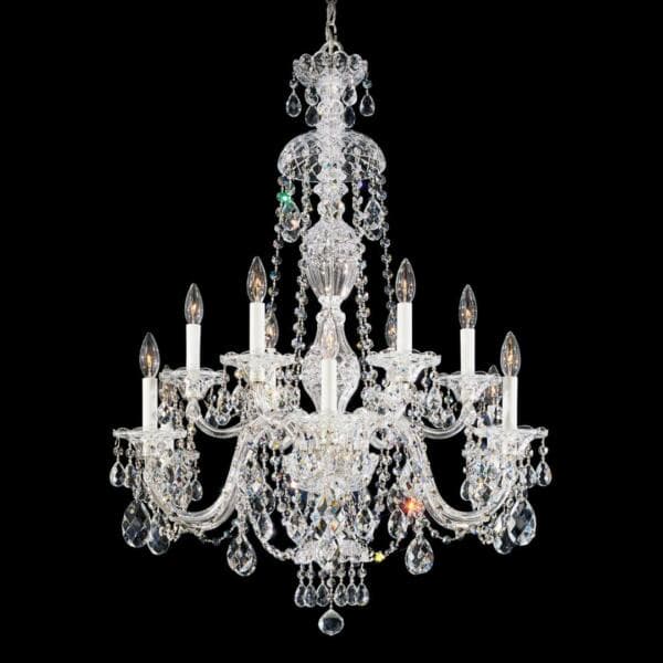 schonbek chandelier polished silver 2997-40H